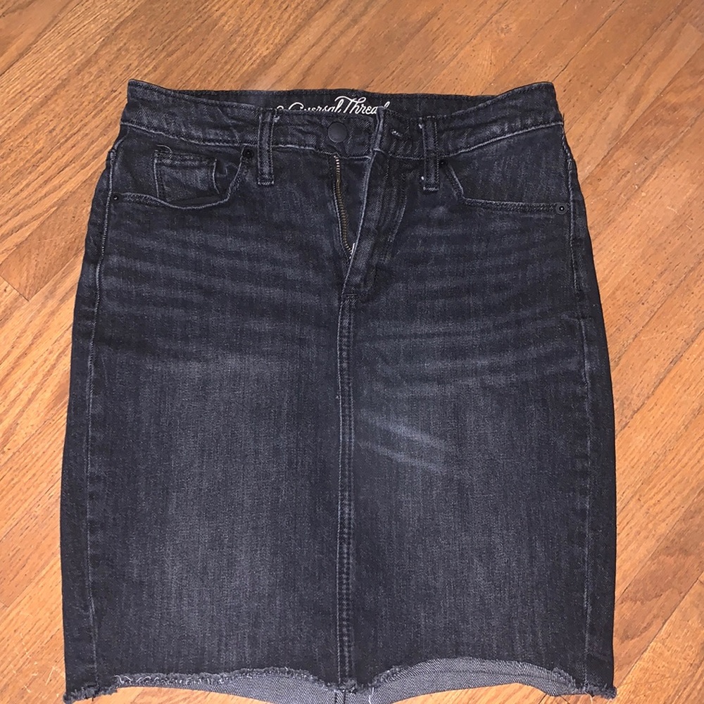 Black Denim Jean Skirt